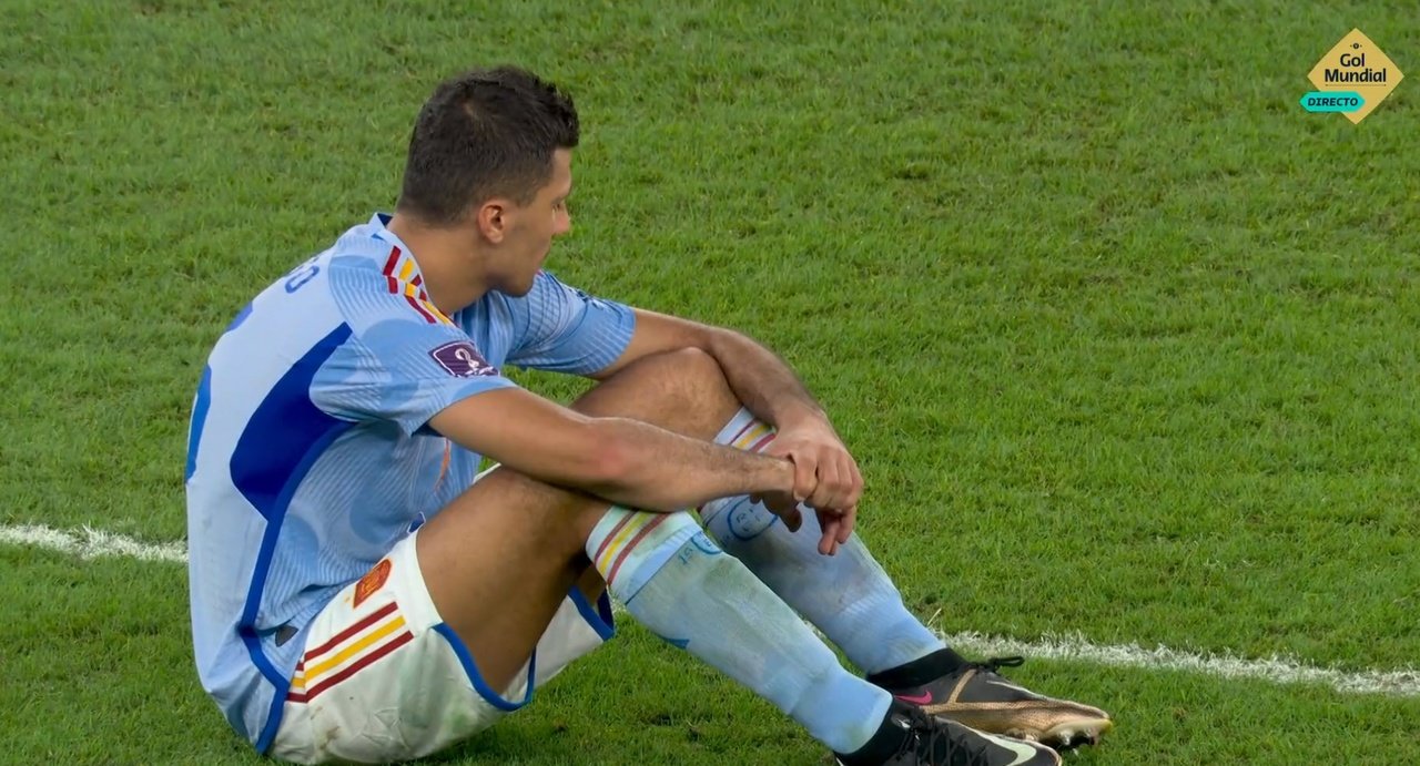 Rodri was one of Spain's best players against Morocco. Screenshot/GolMundial