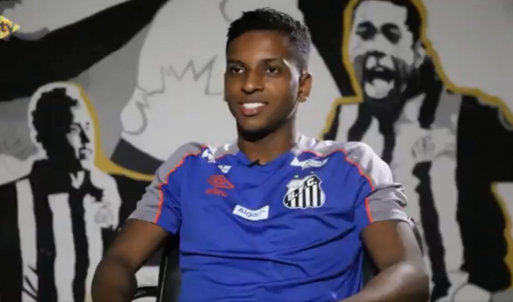 Rodrygo said he was looking forward to moving to Real Madrid. Captura/SantosFC