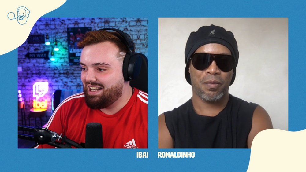 Entrevista de Ronaldinho.Twitch/Ibai