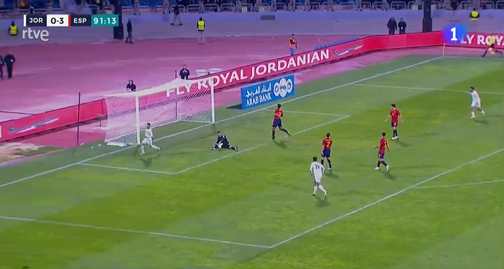 Saleh Rateb anotó el gol del honor para Jordania tras un error de Azpilicueta
