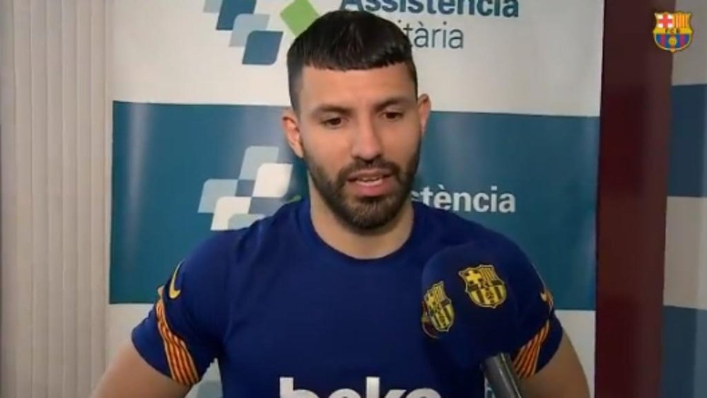 Sergio Agüero est un nouveau joueur du Barça. Capture/FCBarcelona