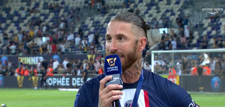 Ramos habló tras la Supercopa de Francia. Captura/PrimeVideo