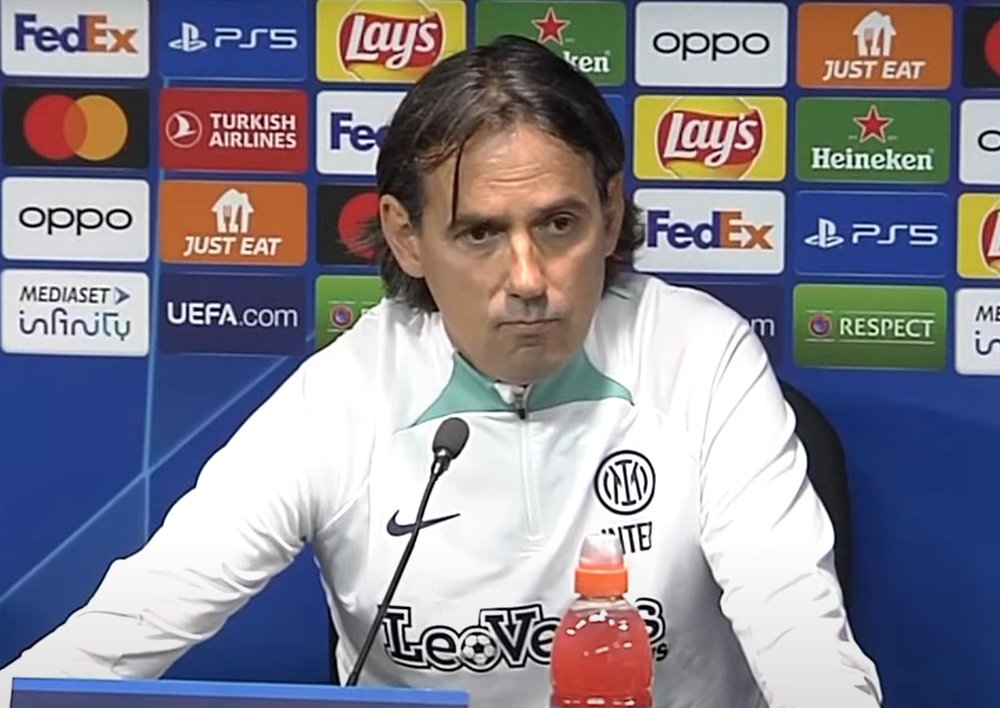 Inzaghi spoke to the press. Screenshot/Inter