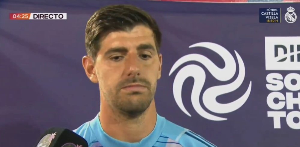 Courtois praised youngsters Arda Guler and Endrick after losing to Barca. Screenshot/RMTV