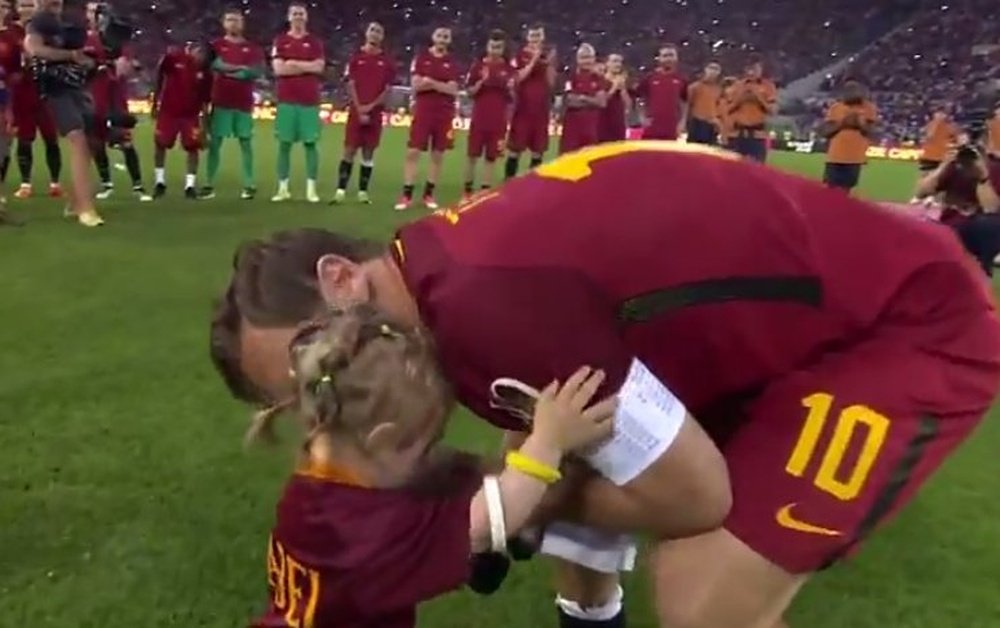 Totti won with As Roma the last match of his career.Twitter