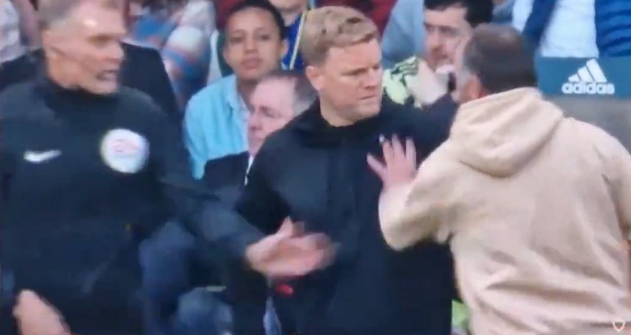 Leeds fan invades pitch, pushes Newcastle boss Howe