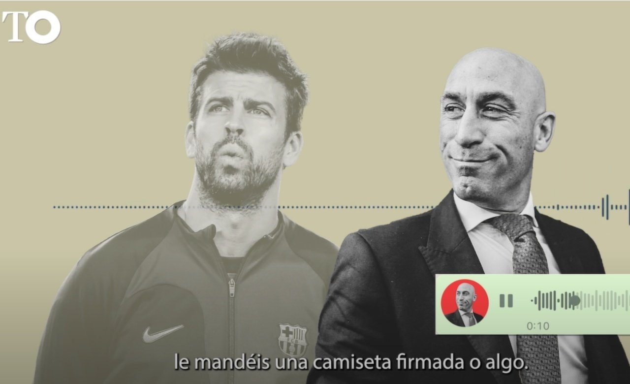 Los audios entre Rubiales, Piqué, Messi y Ceferin. Captura/TheObjective