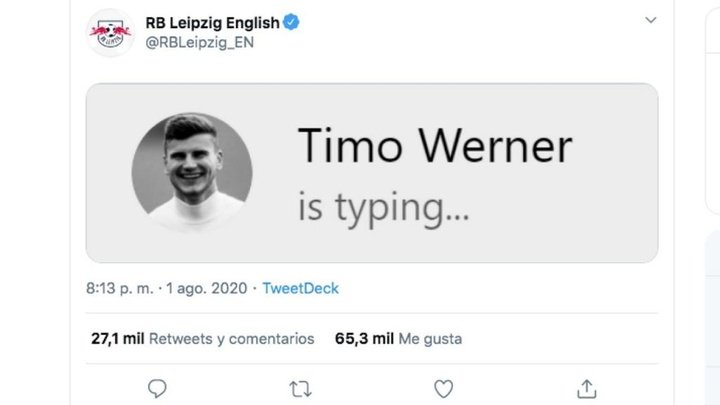 El RB Leipzig bromeó con la derrota del Chelsea usando a Werner