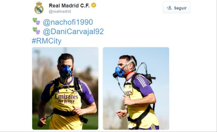 O Madrid trabalhou com máscaras de hipoxia: Militão foi testado