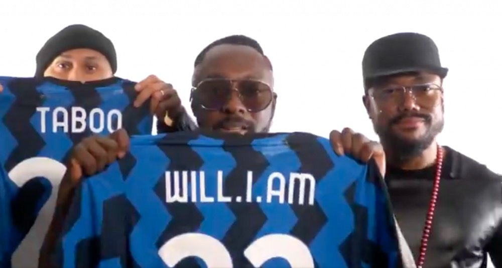 Black Eyed Peas thanked Inter for the jerseys. Screenshot/Twitter/bep