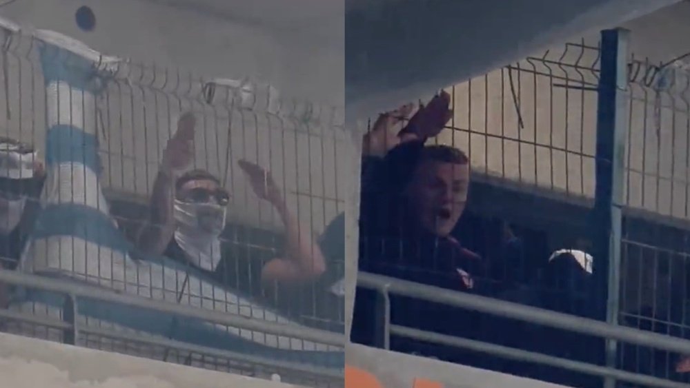 Saludos nazis de los ultras del Eintracht. Captura/LaSardineBleue