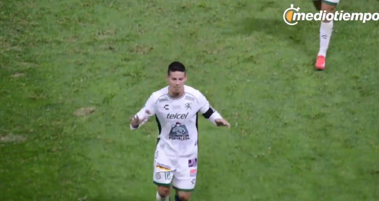 James debutó con la camiseta de León. Captura/Mediotiempo