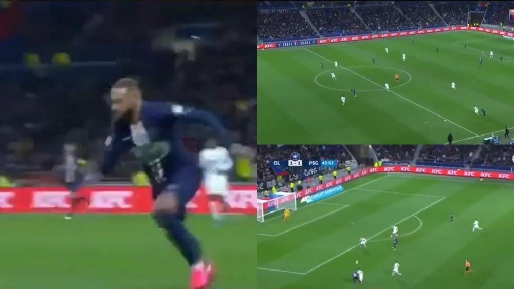 El sprint de Neymar que acabó en susto por posible lesión. Captura/FOXSports