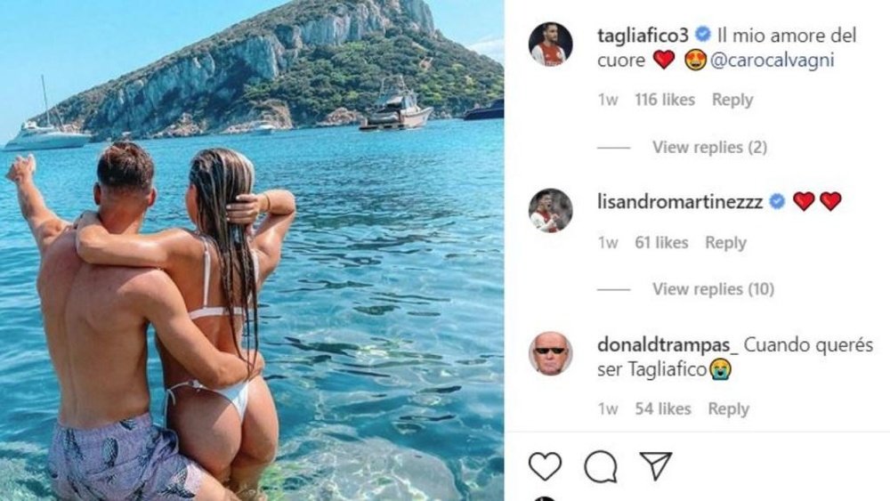 La desconexión de Tagliafico: así disfruta de sus vacaciones. Instagram/tagliafico3