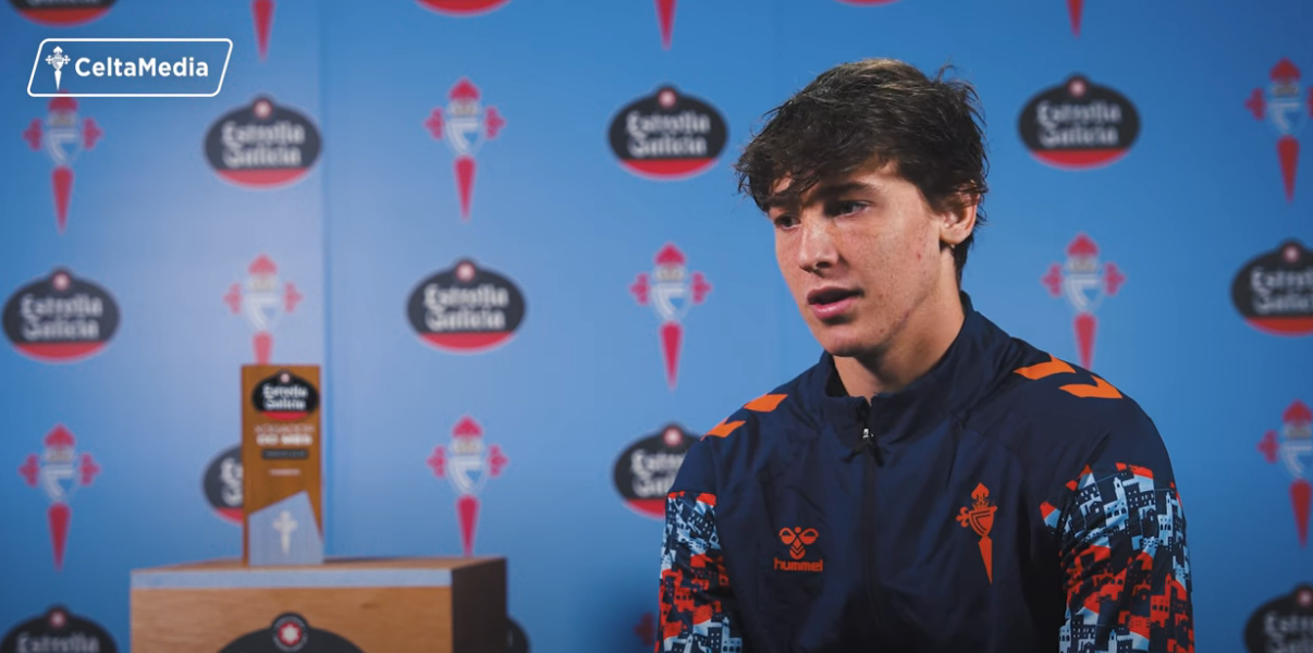 Fer López, uno de los canteranos que Giráldez ha subido al primer equipo del Celta, bajará durante el parón al Celta Fortuna, con quien jugará los encuentros ante Lugo y Barakaldo.