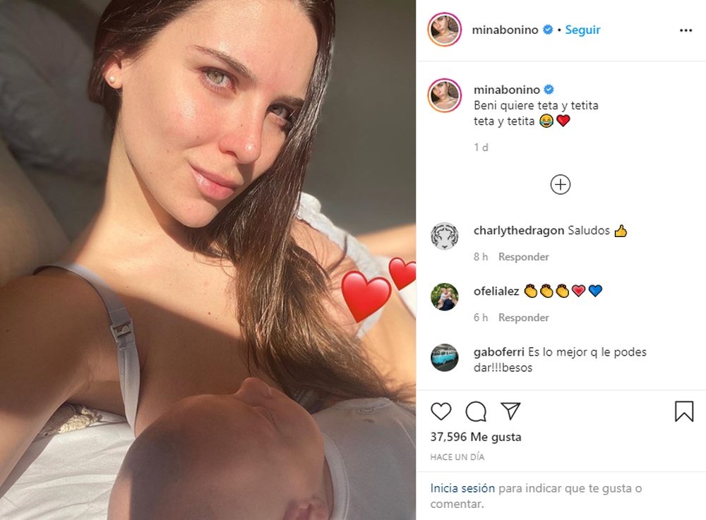 Mina Bonino contó qué tal está el bebé. Captura/Instagram/minabonino