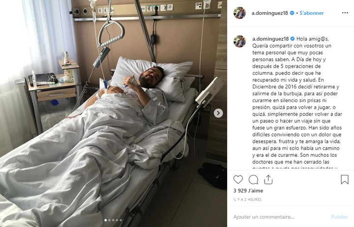 A mensagem de vida de Álvaro Domínguez após cinco cirurgias