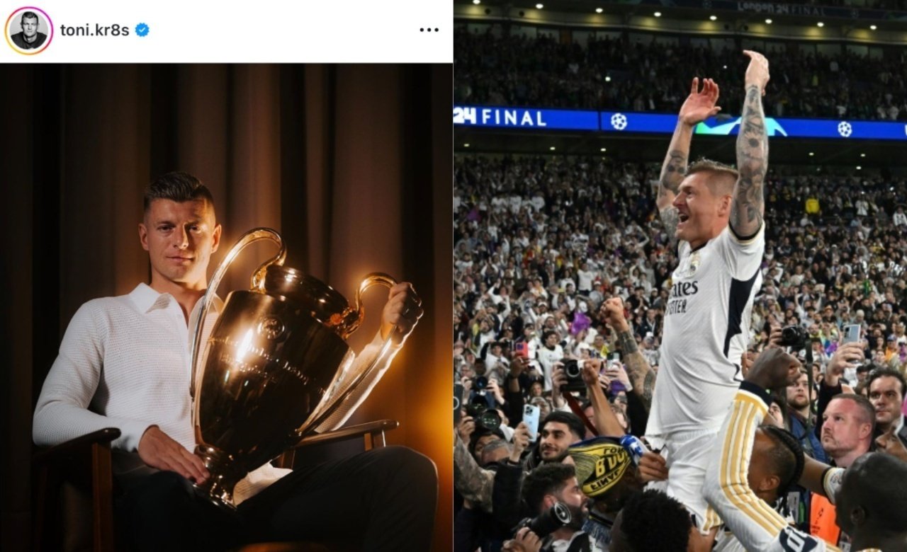Kroos volvió a despedirse del Madrid. Instagram/toni.kr8s-AFP