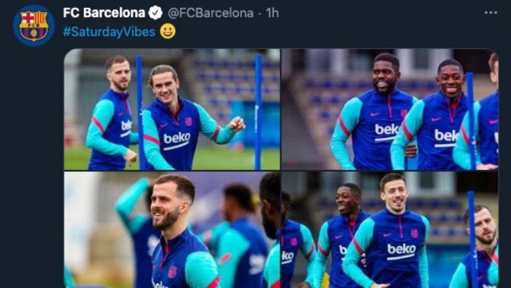 The controversial message from Barca after Madrid lose. Screenshot/Twitter/FCBarcelona