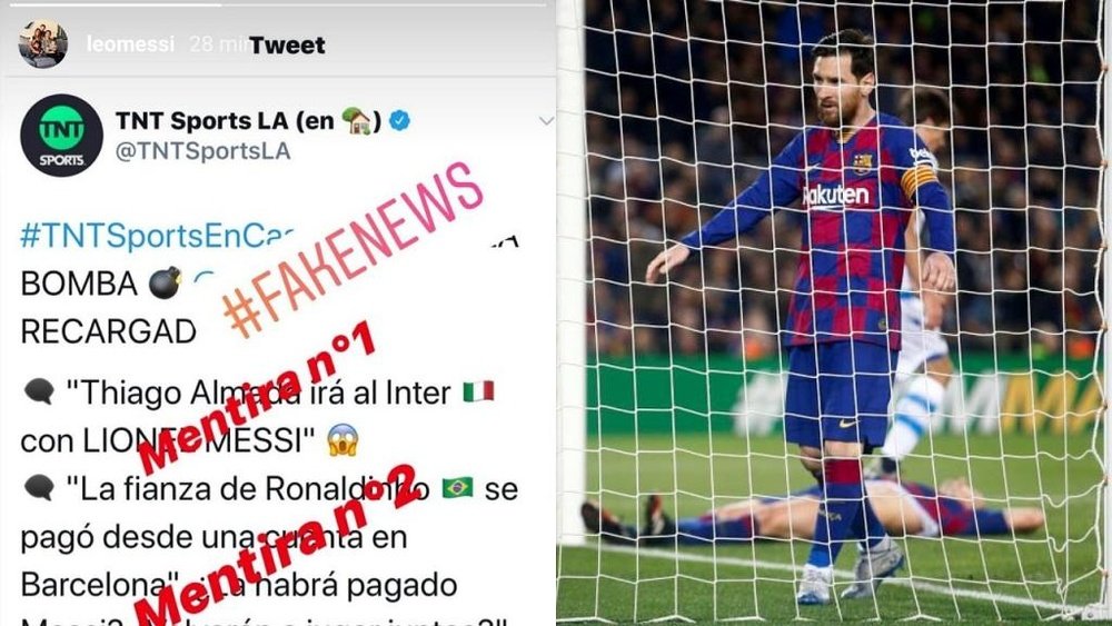 Leo Messi sale a desmentir. Captura/Instagram/leomessi/EFE