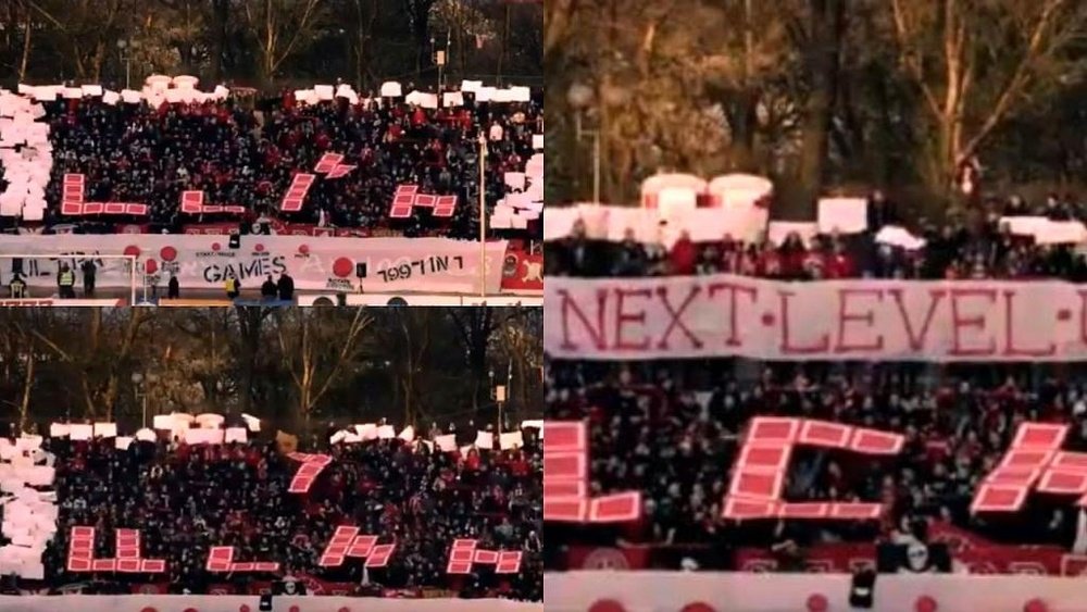 Un tifo original à l'ancienne. Captura/NorthStandTV