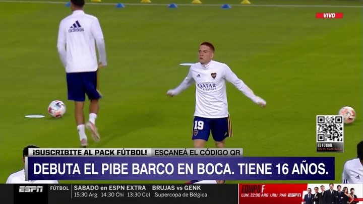 Valentín Barco, cuarto debutante más joven de la historia de Boca