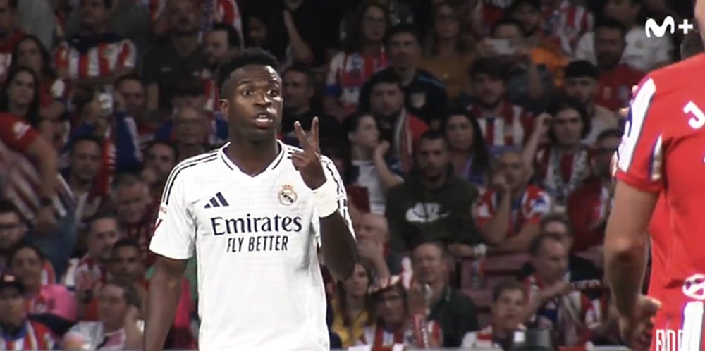 Vini's provocation of Koke was caught on camera. Screenshot/MovistarLaLiga