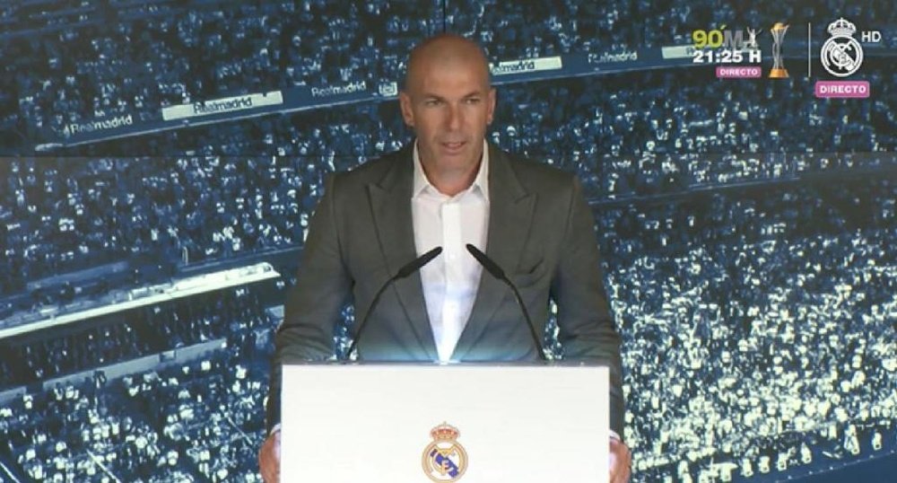 Zidane said he was happy to return to Madrid. Captura/RMTV