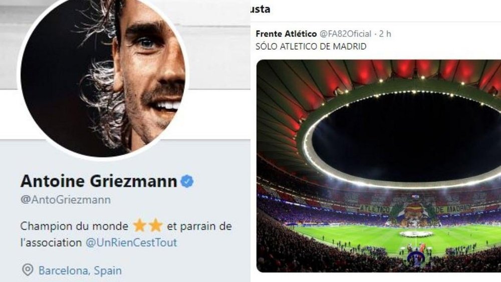 Curioso 'me gusta' de Griezmann a una postal atlética. Twitter/AntoGriezmann
