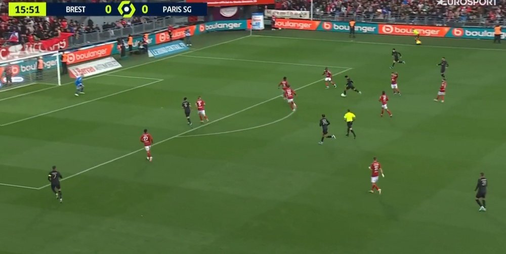 Zaire-Emery scored his first PSG goal. Screenshot/Eurosport