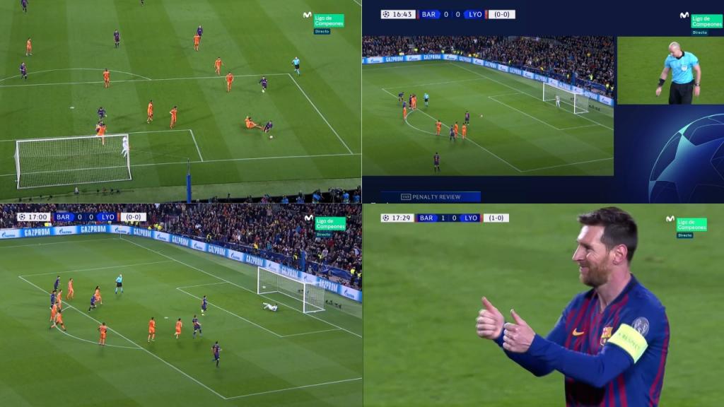 Messi Var Suárez cayó en el área, el VAR revisó y Messi se disfrazó de Panenka