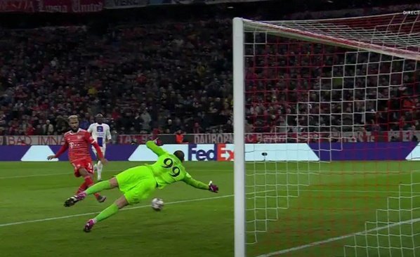 Bayern with the opener. Screenshot/Movistar