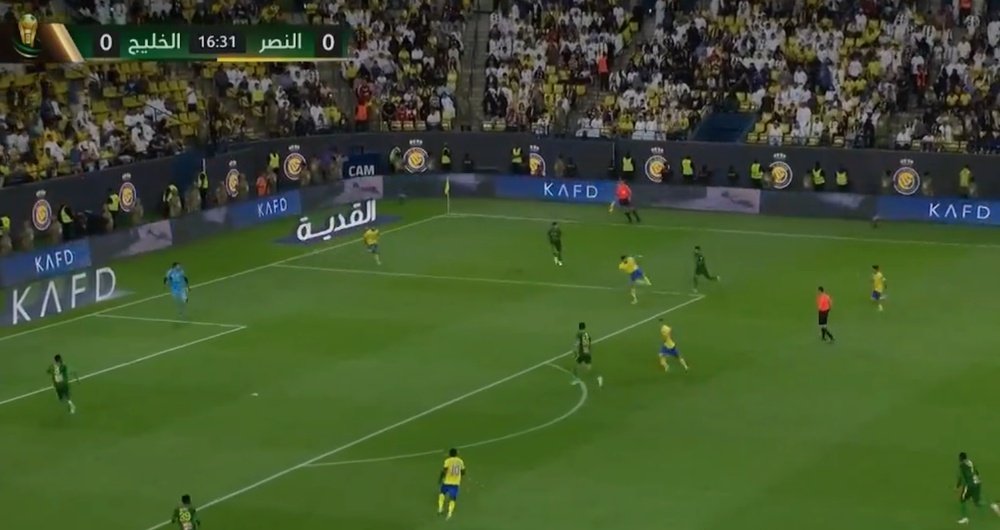 Ronaldo scored for Al-Nassr on Wednesday. Screenshot/SSC1