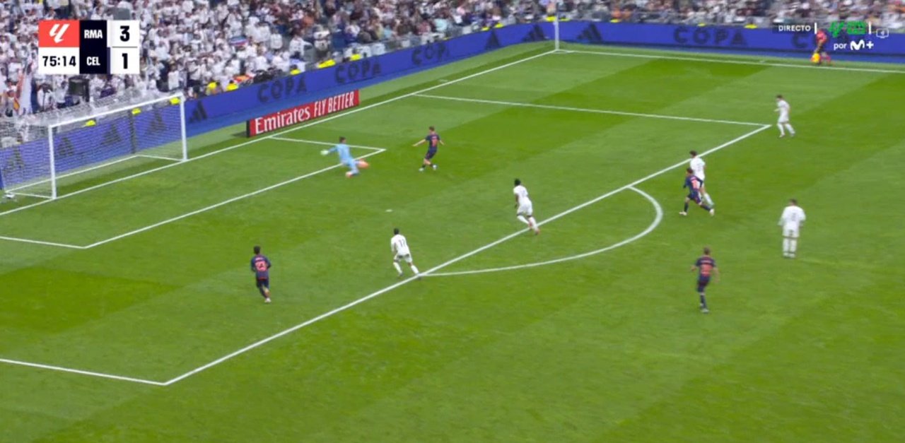 El Celta se metió en el partido con 2 goles en 7 minutos. Captura/MovistarLaLiga