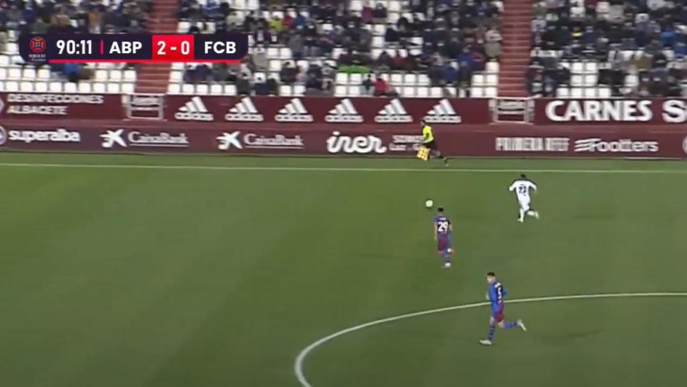 El Albacete venció 2-0 al Barça B. Captura/Footters