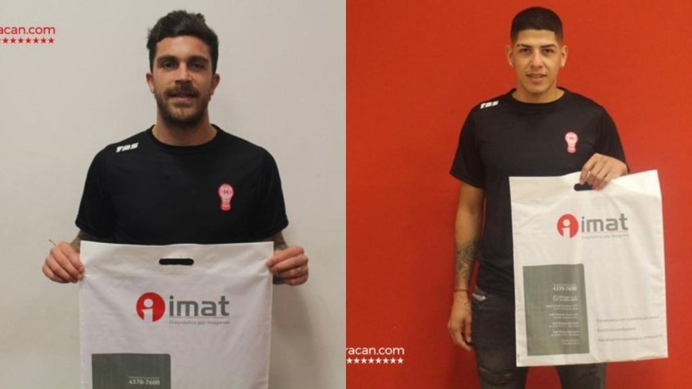 Los dos nuevos fichajes fueron presentados por Huracán. CAHuracán