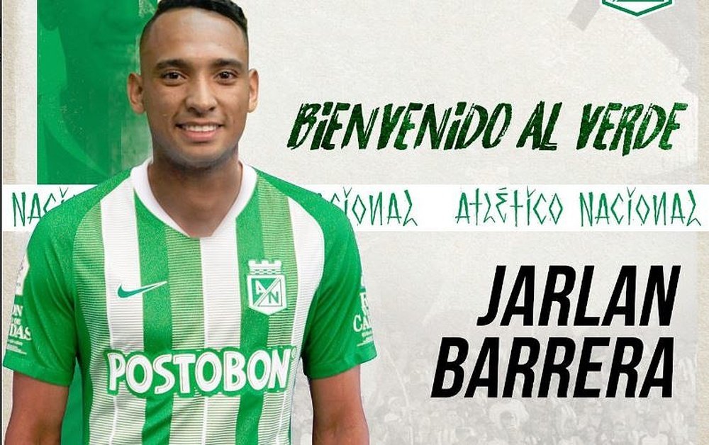 Jarlan Barrera refuerza la delantera de Nacional. Twitter/nacionaloficial
