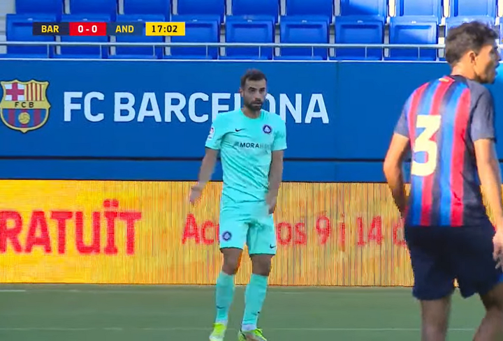 El Barça Atlètic cayó por 0-1 ante el Andorra. Captura/BarçaTV