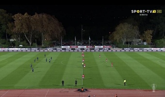 Benfica went out to play against nine man Belenenses. Screenshot/SportTV