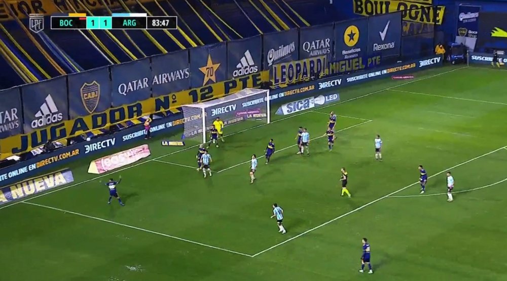 Boca empata con Argentinos Juniors en la quinta jornada. Captura/TNTSports