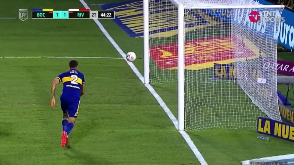 El gol cantado que perdió River solo se justifica por causas divinas. Captura/TNTSports