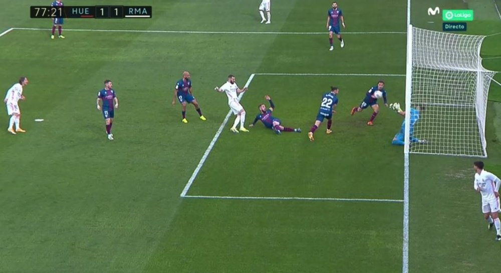 Benzema could have made it 1-2. Screenshot/MovistarLaLiga