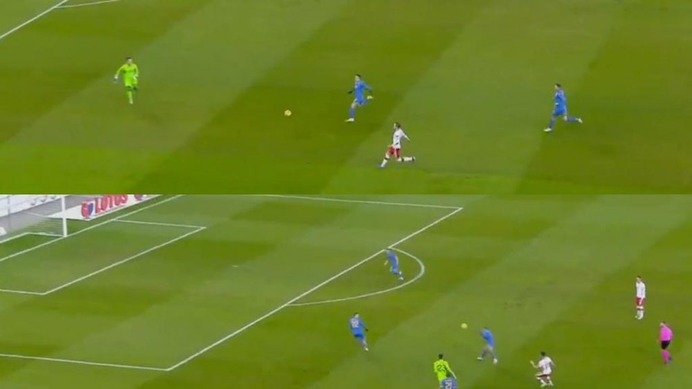 Lunin made a mistake. Captura/L'Équipe