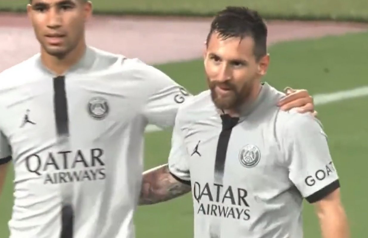 Gol de Messi en el amistoso del PSG. Captura/BeinSports