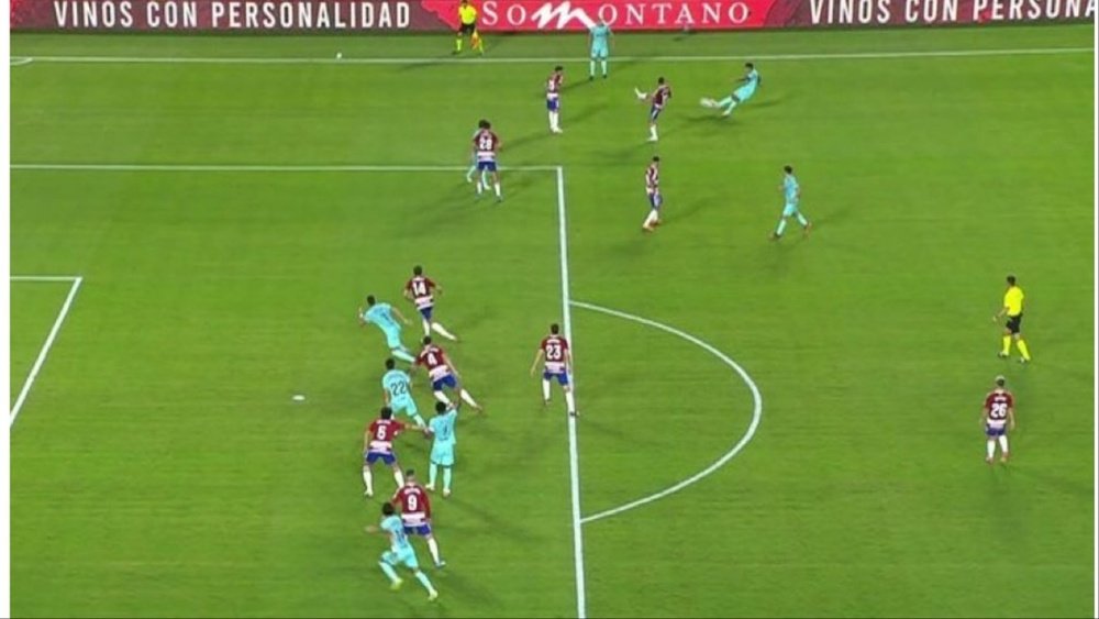 Sale a la luz el audio del gol anulado al Barça en Granada. Captura/MovistarLaLiga
