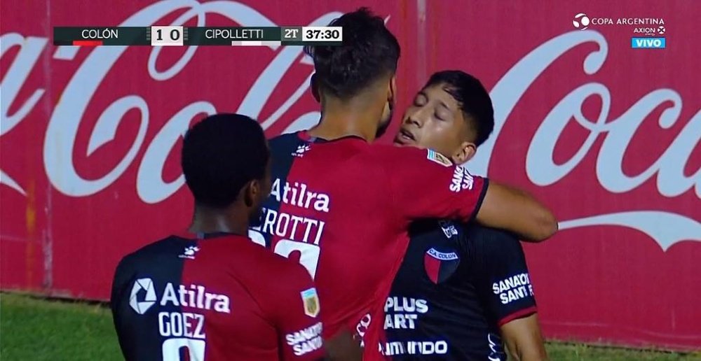Aliendro evita un disgusto de Colón en Copa. Captura/FOXSports
