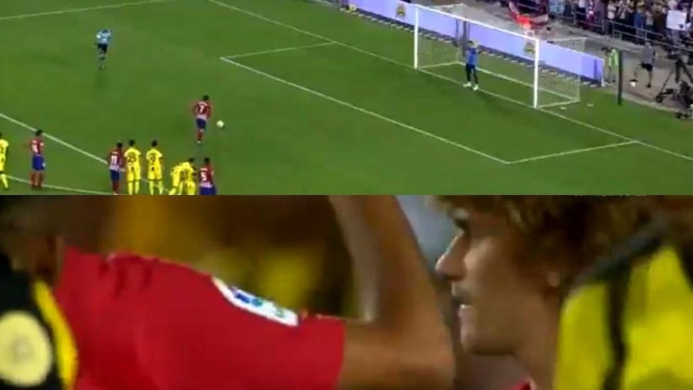 Griezmann scored his last goal for Atletico Madrid in Israel. Captura/GolTV