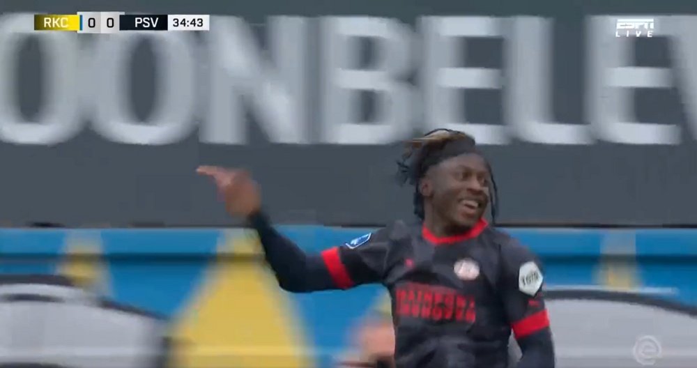 Bakayoko le dio la victoria al PSV. Captura/ESPN