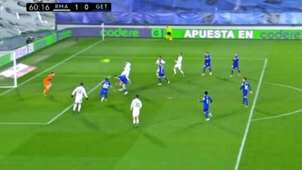 Benzema marcó el 1-0 ante el Getafe