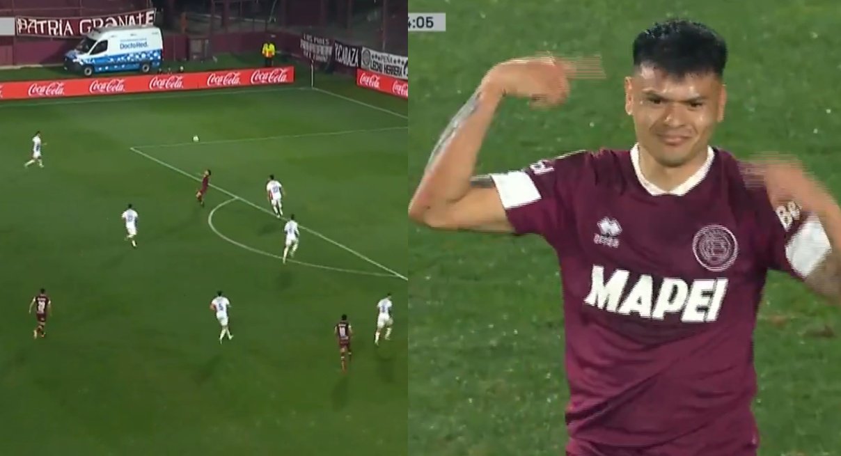 Walter Bou gave Lanus a late win over Tigre with a stunning overhead kick. Screenshot/ESPN